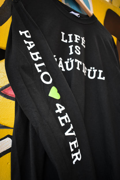 Pablo Life Is Beautiful Black Long Sleeve Tee