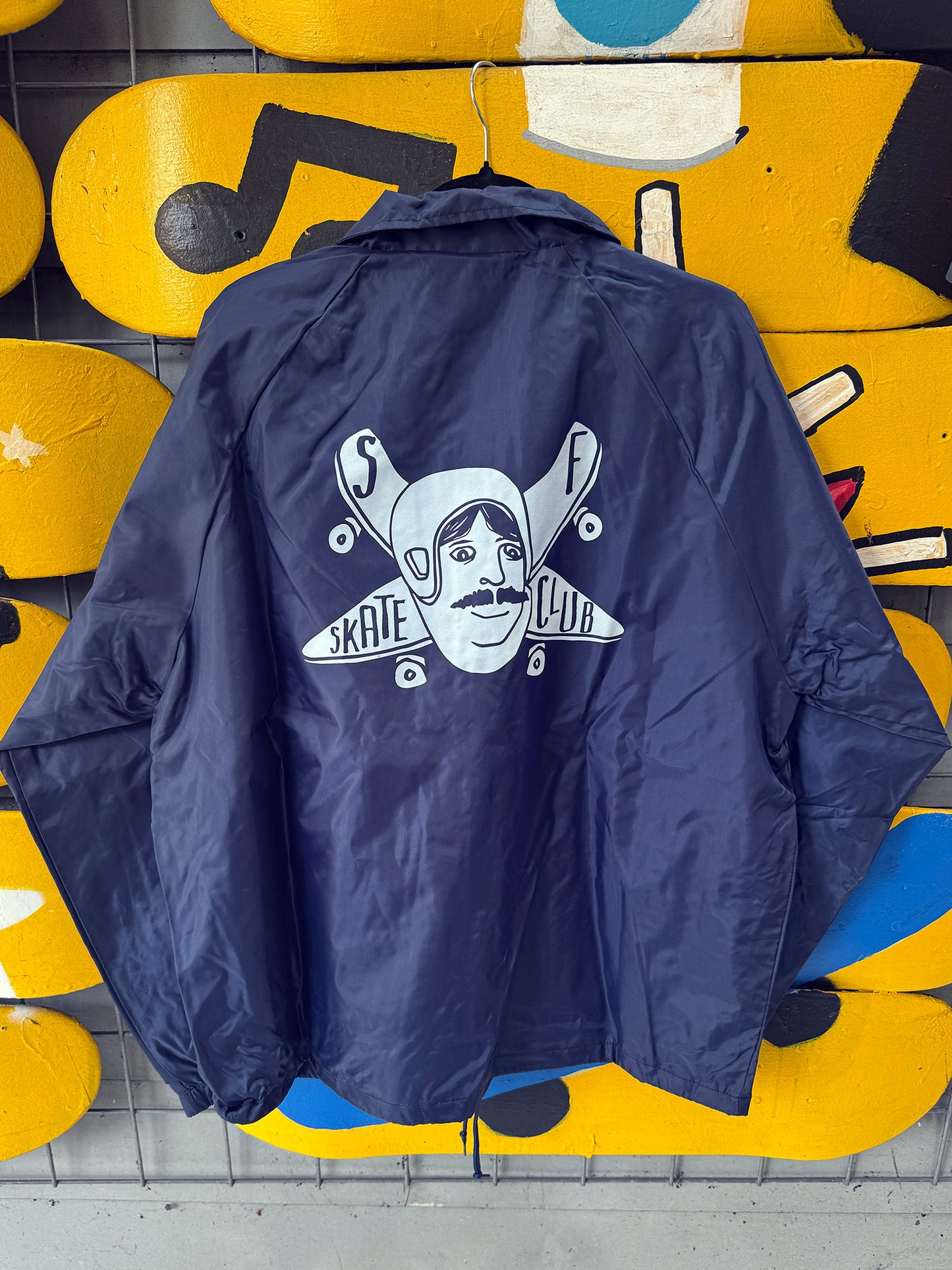 Mustache Man Navy Coaches Jacket